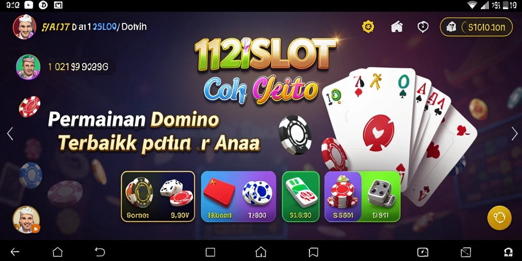 Tampilan gameplay seru pada aplikasi 1121SLOT dengan domino.