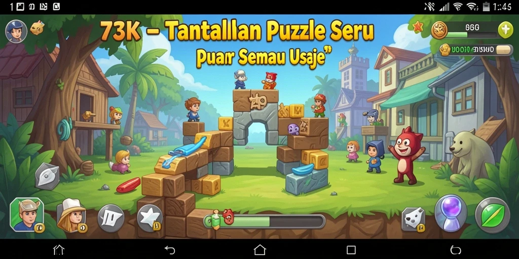 Gameplay menarik 73K dalam menyelesaikan puzzle yang seru.