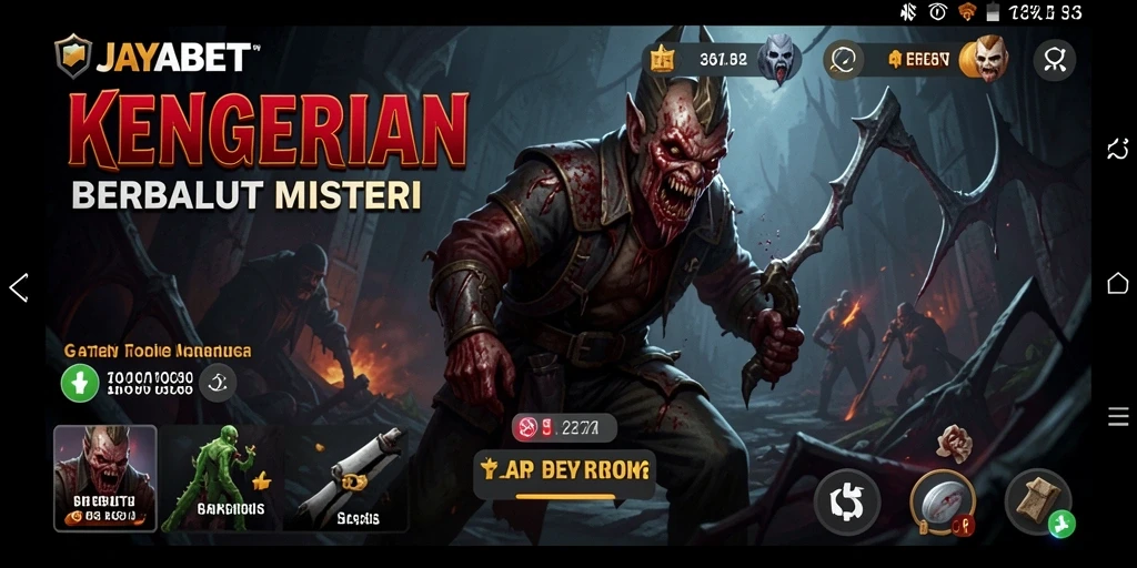 Screenshot gameplay JAYABET menampilkan momen menakutkan yang menghantui.