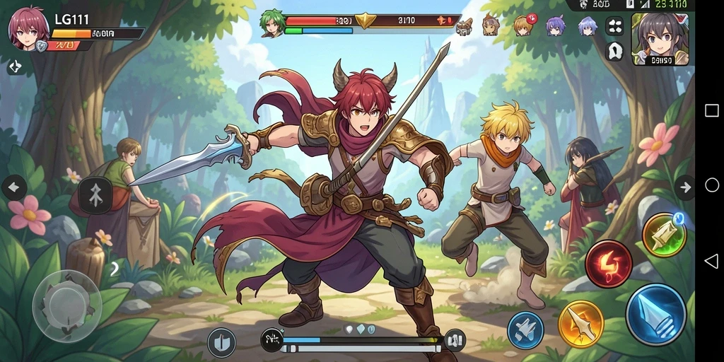 Tampilan gameplay LG111 yang penuh aksi dan karakter Anime menarik.