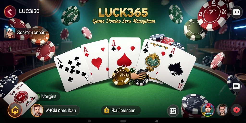 Screenshot gameplay LUCK365 menampilkan aksi seru permainan Domino.