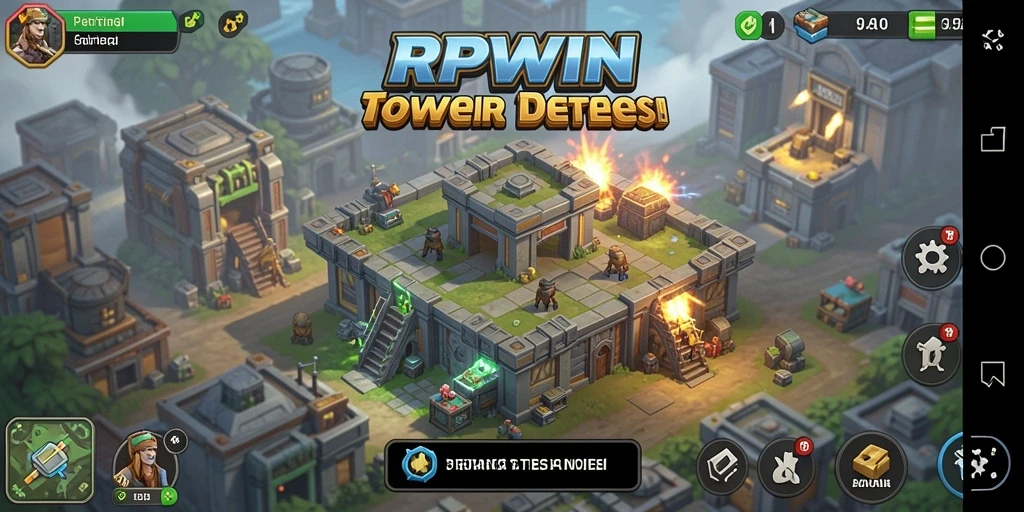 Gameplay menarik dengan menara pertahanan di RPWIN.