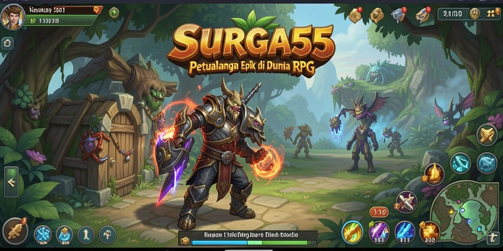 Tampilan gameplay menarik dalam dunia fantasi SURGA55.